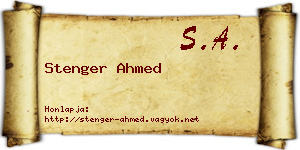 Stenger Ahmed névjegykártya